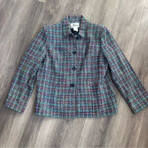 Vintage Women's Classic Multicolor Tweed Blazer 12
